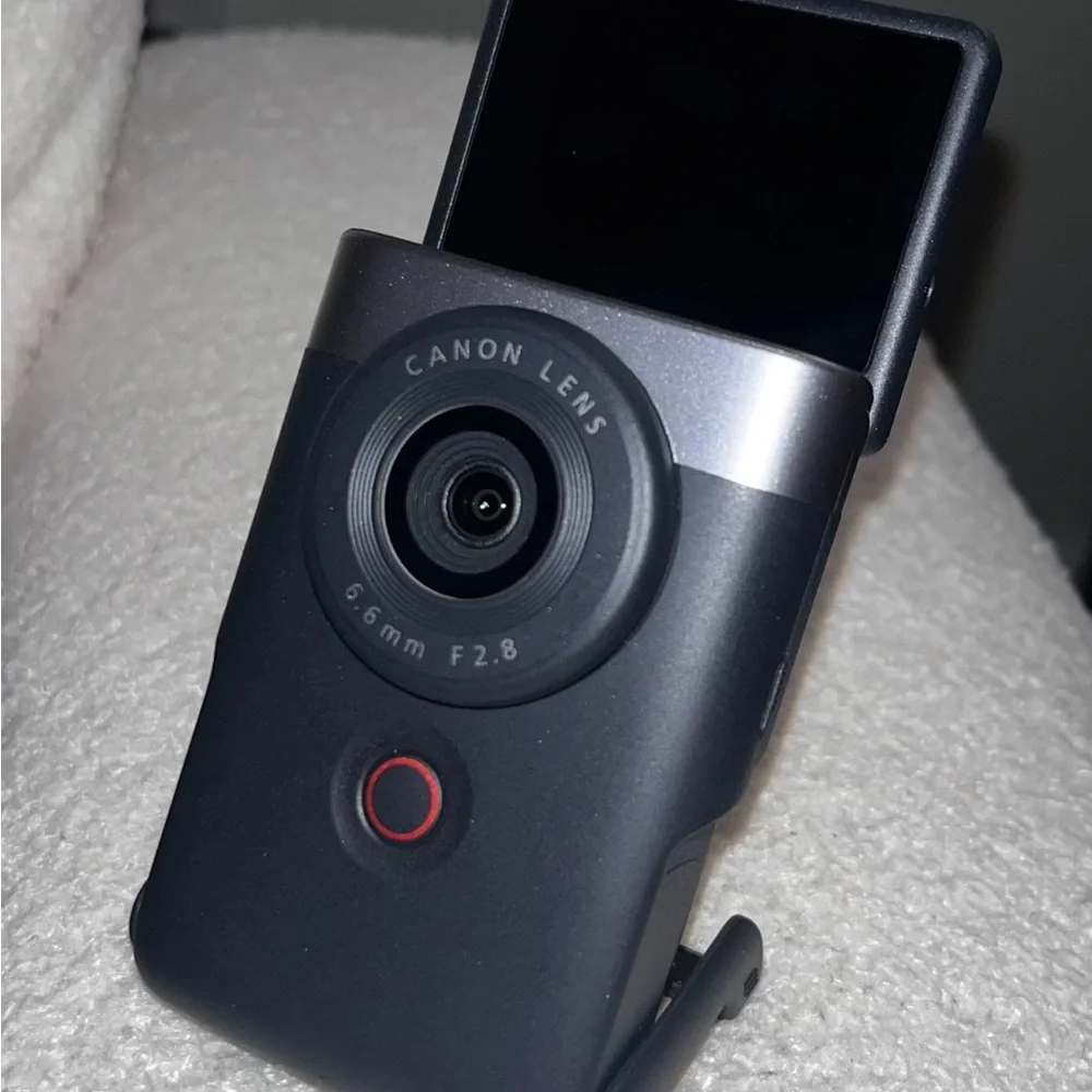 Canon Black and Gray Digital Camera with Flip Screen